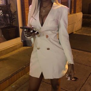 Nude/ champagne color blazer dress